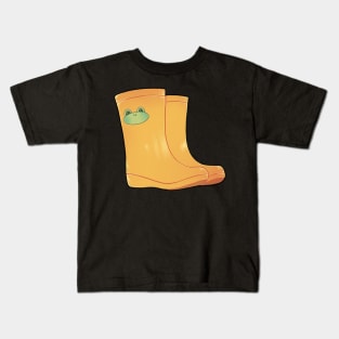 Rubber boots with cute frog Kids T-Shirt